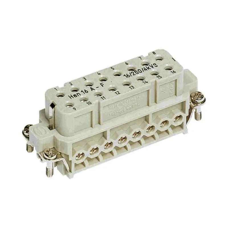 HARTING Heavy Duty Power Connector Panel Mount Screw Termination 16 Way 16A 250V Han A Female 09200160301+09200162812