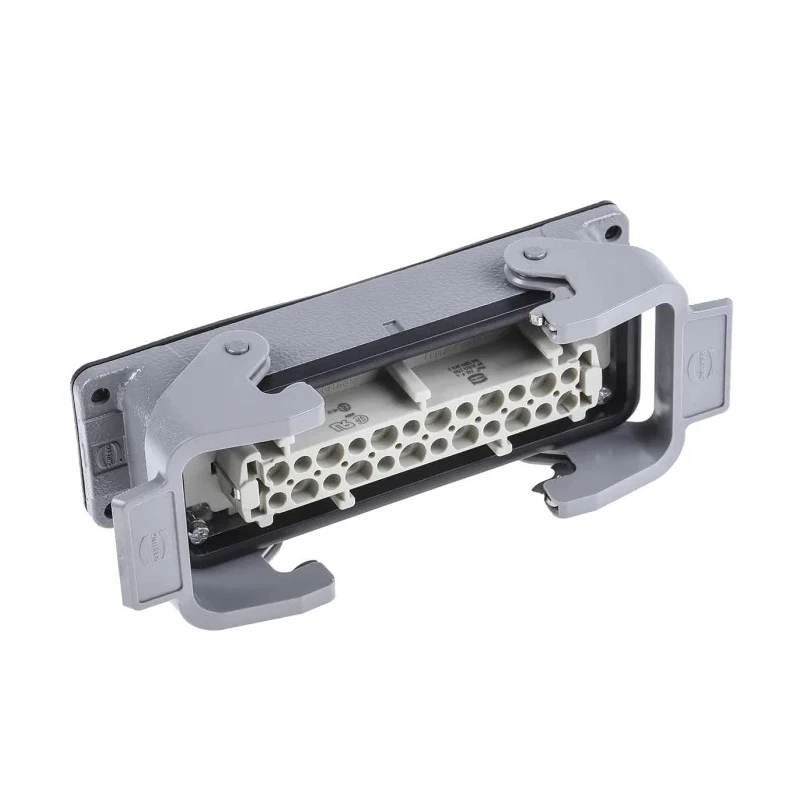 HARTING Heavy Duty Power Connector, Panel Mount, Screw Termination, 24 Way, 16A, Han E Female, 500V 09300240301+09330242701