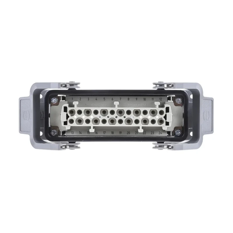HARTING Heavy Duty Power Connector, Panel Mount, Screw Termination, 24 Way, 16A, Han E Female, 500V 09300240301+09330242701