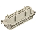 HARTING Heavy Duty Power Connector, Panel Mount, Screw Termination, 24 Way, 16A, Han E Female, 500V 09300240301+09330242701