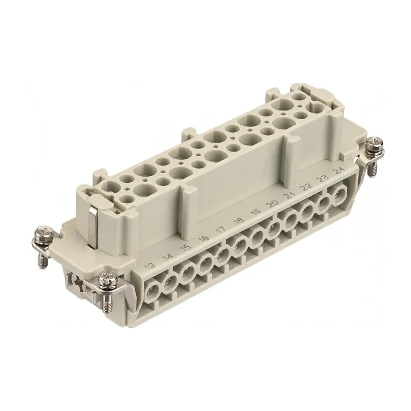 HARTING Heavy Duty Power Connector, Panel Mount, Screw Termination, 24 Way, 16A, Han E Female, 500V 09300240301+09330242701