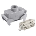 HARTING Heavy Duty Power Connector Panel Screw Termination 16 Way 16A 500V Han E Female 09300161730+09330162701