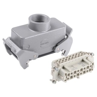 HARTING Heavy Duty Power Connector Panel Screw Termination 16 Way 16A 500V Han E Female 09300161730+09330162701