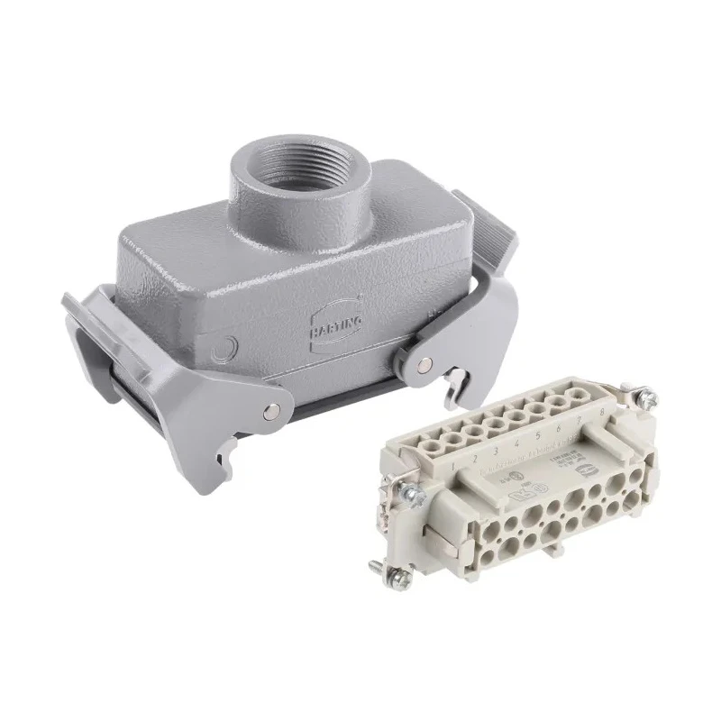 HARTING Heavy Duty Power Connector Panel Screw Termination 16 Way 16A 500V Han E Female 09300161730+09330162701