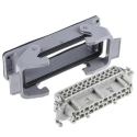 HARTING Heavy Duty Power Connector, Panel Mount, Screw Termination, 24 Way, 16A, Han E Female, 500V 09300240301+09330242701