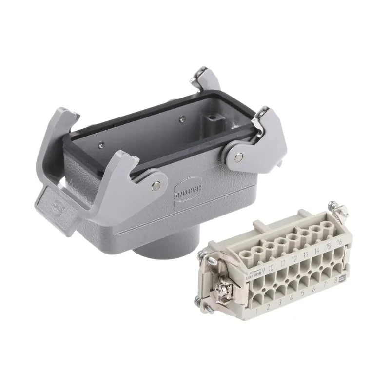 HARTING Heavy Duty Power Connector Panel Screw Termination 16 Way 16A 500V Han E Female 09300161730+09330162701
