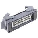 HARTING Heavy Duty Power Connector, Panel Mount, Screw Termination, 24 Way, 16A, Han E Female, 500V 09300240301+09330242701