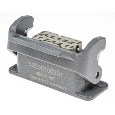 HARTING Heavy Duty Power Connector Panel Screw Termination 10 Way 10A Han A Female 230V 400 V 09200100301+09200102812