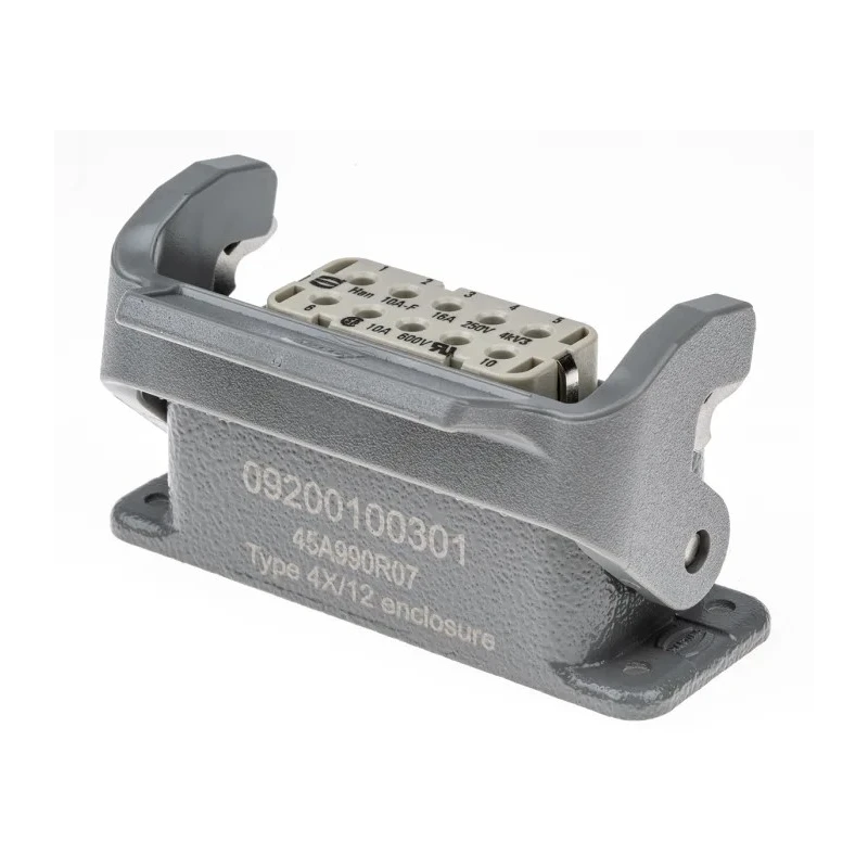 HARTING Heavy Duty Power Connector Panel Screw Termination 10 Way 10A Han A Female 230V 400 V 09200100301+09200102812