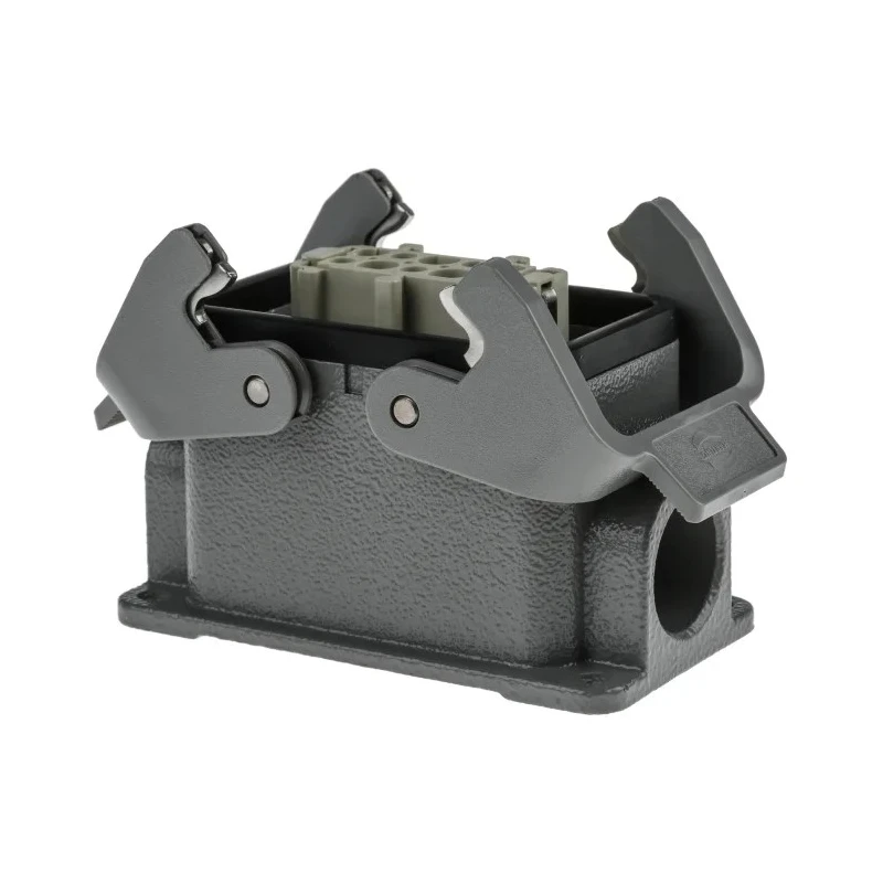 HARTING Heavy Duty Power Connector, Panel Mount, Screw Termination, 10 Way, 16A, Han E Female, 500V 09300101231+09330102701