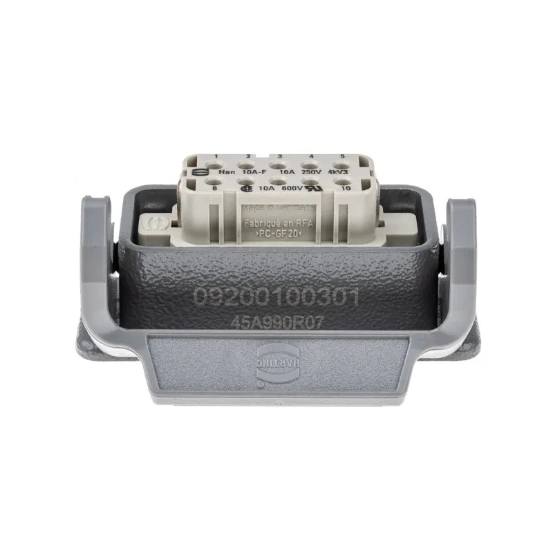 HARTING Heavy Duty Power Connector Panel Screw Termination 10 Way 10A Han A Female 230V 400 V 09200100301+09200102812