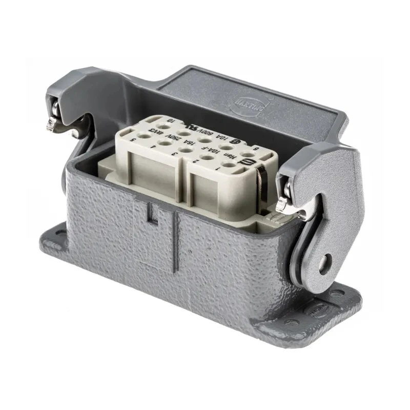 HARTING Heavy Duty Power Connector Panel Screw Termination 10 Way 10A Han A Female 230V 400 V 09200100301+09200102812