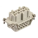HARTING Heavy Duty Power Connector, Panel Mount, Screw Termination, 10 Way, 16A, Han E Female, 500V 09300101231+09330102701