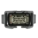 HARTING Heavy Duty Power Connector, Panel Mount, Screw Termination, 10 Way, 16A, Han E Female, 500V 09300101231+09330102701