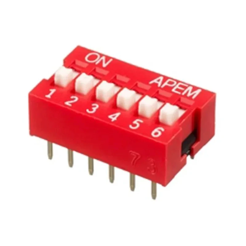APEM Recessed Rotary Coded DIP Switch , SPST Through-Hole, 10N Operation Force, 2mm Stroke, 25mA 24Vdc Switching NDSR-06-V