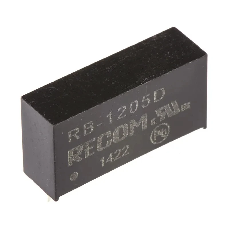 Recom DC/DC Converter Dual Output 5V, -5V 100 mA, 10.8V-13.2V Input, 1W Through Hole Package RB-1205D