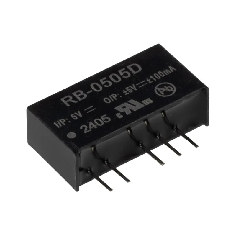 Recom 1W Through Hole DC/DC Converter 5V DC Output, -5V DC Output, 100mA Current, 4.5V to 5V DC Input RB-0505D