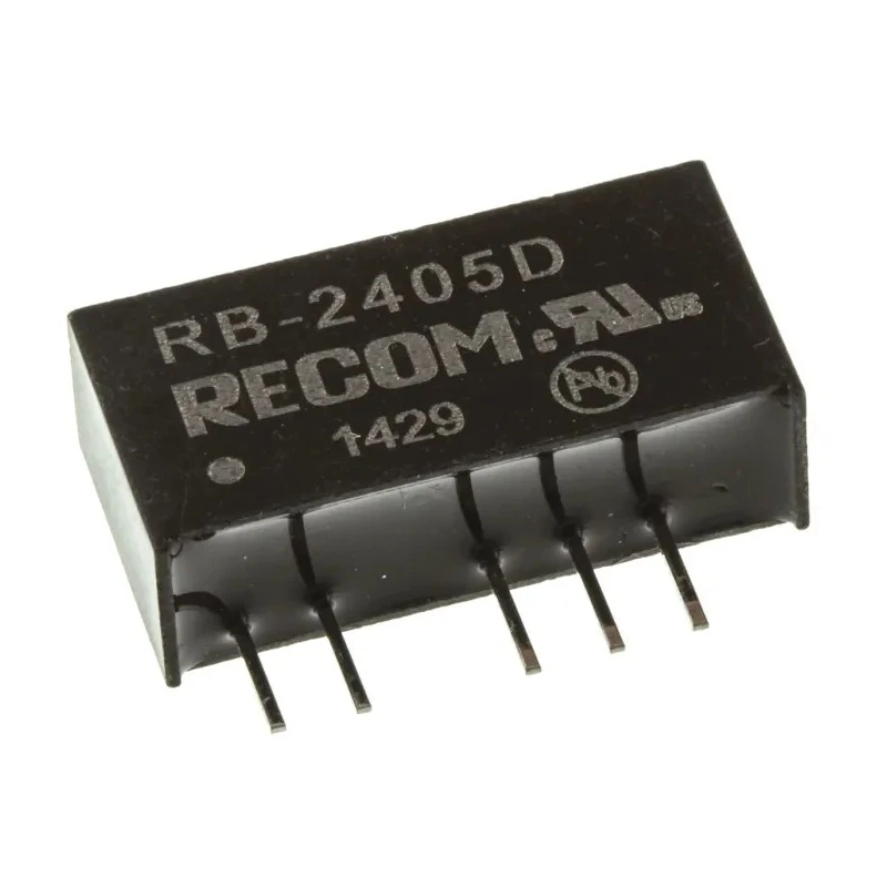 Recom DC/DC Converter, 5 V dc and -5 V dc Output, 100 mA, 24 V dc Input, 1 W Power, Through Hole Mounting, 85 °C RB-2405D
