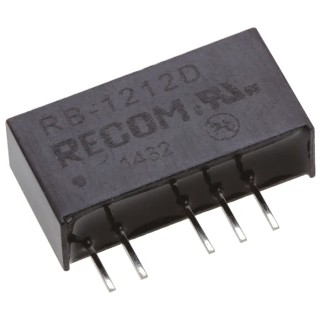 Recom DC/DC Converter Dual Output 12V dc, -12 V dc, 42 mA, 12V dc Input, 10.8V Input, 1 W Power, Through Hole RB-1212D