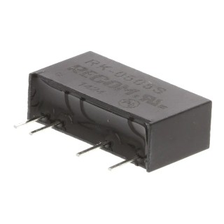 Recom DC/DC Converter 5V DC 200mA 4.5-5.5V Input 1W Through Hole SIP Package RK-0505S