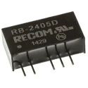 Recom DC/DC Converter, Through Hole Mount, Dual 5V and -5V Output, 100mA, 24V DC Input, 1W Power, 85% Efficiency, RB-2405D