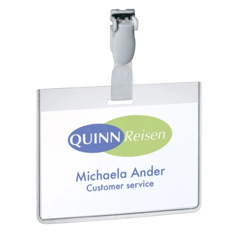 Durable Transparent Polyvinyl Chloride Name Badge 60 x 90 mm 8143-19