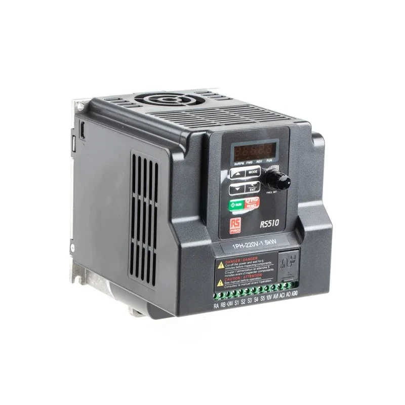 RS PRO 1.5 kW Single Phase Inverter Drive, 200-240 V ac, 7.5 A, DIN Rail Mount, RS510 Series