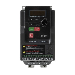 RS PRO Single-Phase Inverter Drive, 750 W, 1 Phase, RS510 Series, 240V AC, 4.3 A RS510