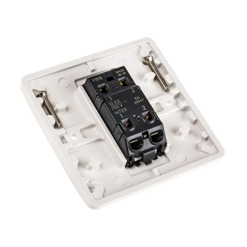 MK Electric White 2 Way Intermediate Architrave Push Bell Wide Rocker 1 Gang Logic Plus K4875 WHI