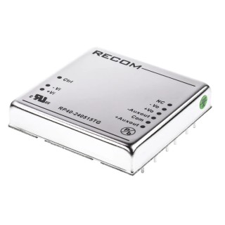 Recom RP40 G DC/DC Converter, 15V DC, 300 mA Output, 2:1 Input Ratio, 40W, Through Hole Mount, -40°C to +85°C 