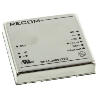 Recom 40W Single/Triple Output Regulated Isolated DC/DC Converter Through Hole RP40