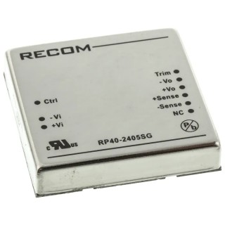 Recom 5V DC 8A Output 40W Through Hole Regulated Isolated DC/DC Converter RP40