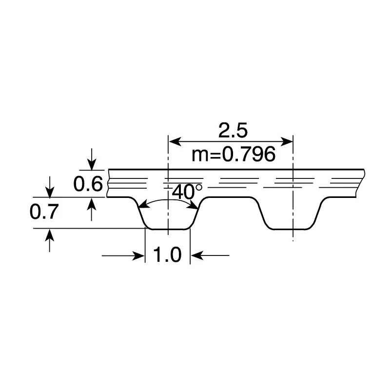 Contitech T Profile 6 / T2.5 / 1300 SS Timing Belt 520 Teeth, 1.3 m Length, 6 mm Width Germany