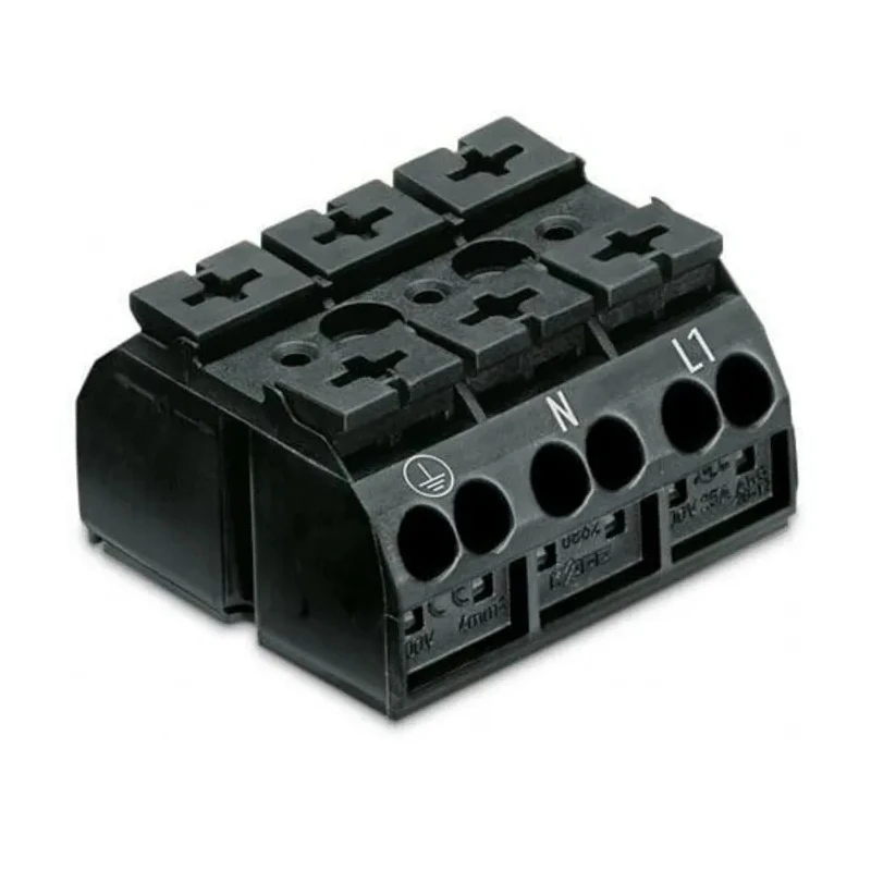 WAGO 862 Series Terminal Strip 3-Way, 12AWG 20 AWG Wire, 32A Cage Clamp 862-1503