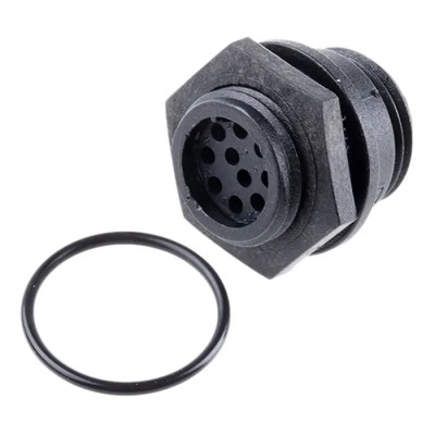 Bulgin Circular Connector Miniature Front Mount Socket 10 Contacts IP68 Buccaneer 400 Series PX0412/10S