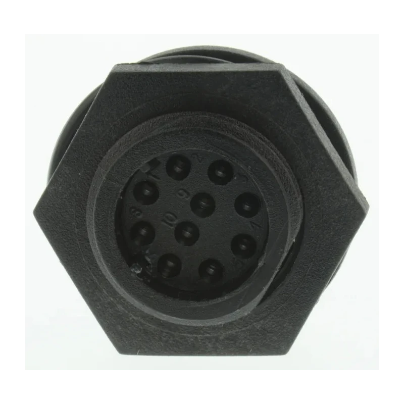 Bulgin Circular Connector Miniature Front Mount Socket 10 Contacts IP68 Buccaneer 400 Series PX0412/10S