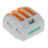 WAGO 222 Series Lever Connector 3-Way 12AWG, 28 AWG Wire, 32A Cage Clamp 222-413
