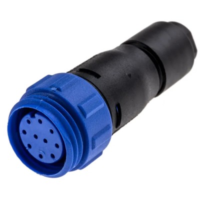 Bulgin Industrial Circular Connector, 10 Contacts, Cable Mount, Miniature Size, Socket Female, IP68 PX0411/10S/6065