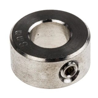 RS PRO Stainless Steel Shaft Collar, One Piece, Set Screw, Bore 8mm, OD 16mm, Width 8mm 122-3450