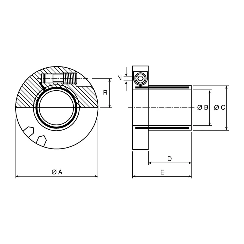 Lenze Locking Bush 60mm Bore Diameter, 50 mm OD, 80 mm Length, Steel, 1900 Nm Torque Rating ETP EXPRESS 50MM