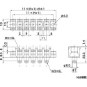 Yoshida Electric Industry Barrier Strip 12 Contact 11 mm Pitch 2 Row 250V 15A TS12-6E