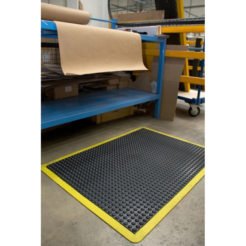 Coba Europe Individual Natural Rubber Anti-Fatigue Mat 900mm x 1.2m x 14mm, Yellow and Black BF010702