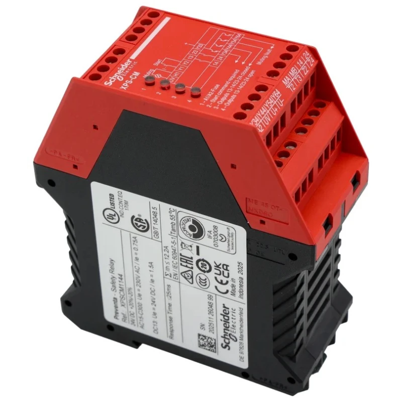 Schneider Electric 24V DC Safety Relay with 2 Safety Contacts and 4 Auxiliary Contacts XPSCM1144
