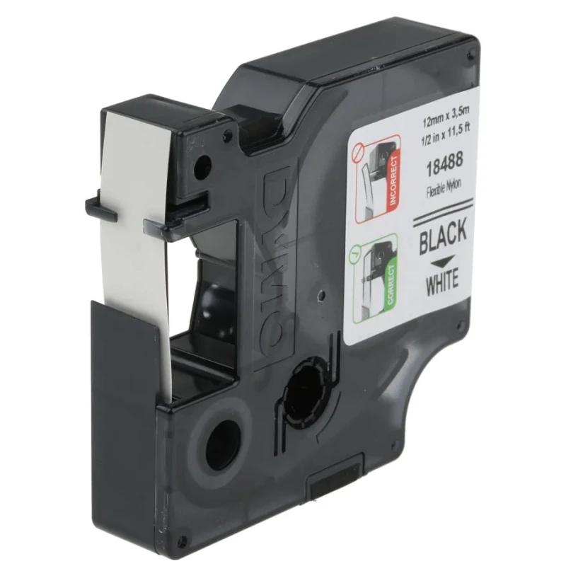 Dymo Black on White Label Printer Tape 12 mm Width, 3.5 m Length SD18488