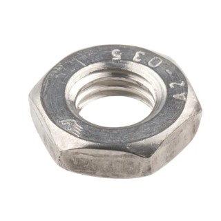 RS PRO Plain Stainless Steel Hex Nut M10 Half Height 5mm DIN 439B 122-4405