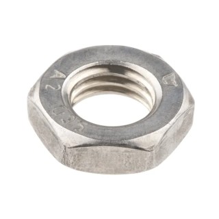 RS PRO Plain Stainless Steel Hex Nut M12 Half Height, 6mm Overall Height, DIN 439B 122-4406