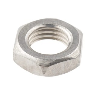 RS PRO Plain Stainless Steel Hex Nut M16, Half Height, DIN 439B 122-4407