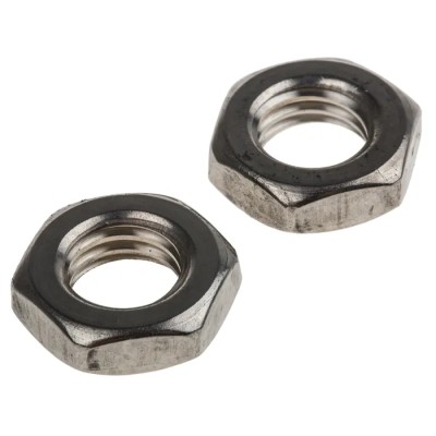 RS PRO Plain Stainless Steel Hex Nut M12 Half Height 6mm DIN 439B 122-4414