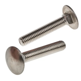 RS PRO Stainless Steel Plain Coach Bolt M6 x 35 mm, A2 Grade, Square Neck, Metric Thread 122-4420
