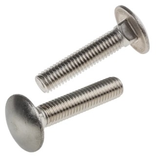 RS PRO Plain Stainless Steel Coach Bolt M8 x 40 mm Metric Thread Square Neck DIN 603 122-4428